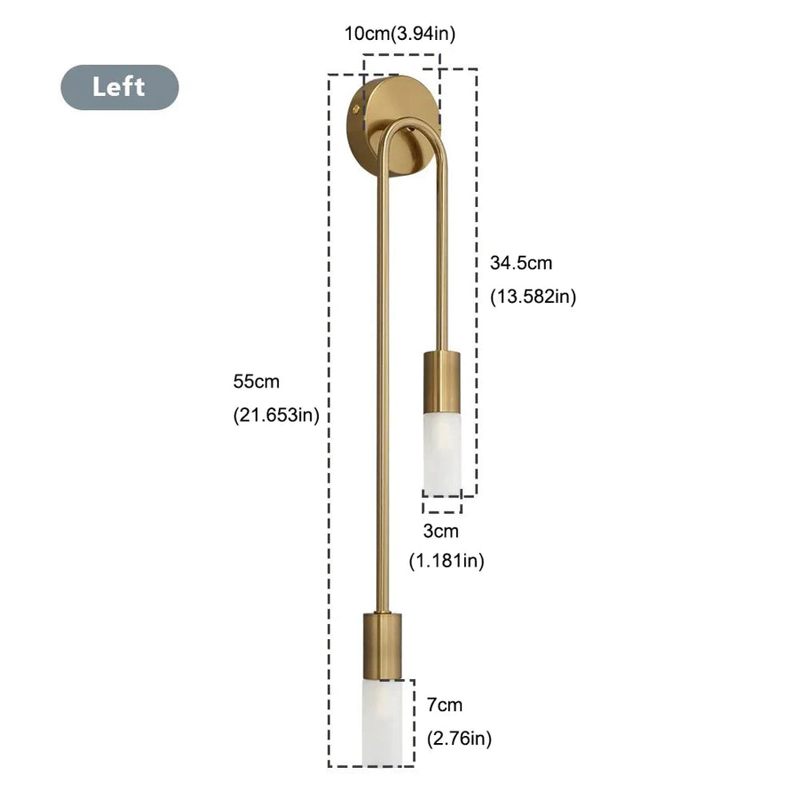 Nordic Modern Wall Lamp — Dual Light, Touch Switch, Black & Gold