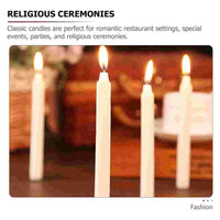 White Taper Candles — Set of 10 | Classic Paraffin | Tall Pillar