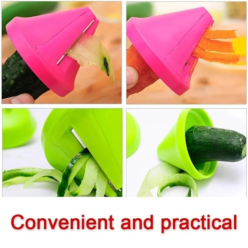 Rotary Vegetable Grater & Spiral Peeler — Manual Twist Shredder, Compact