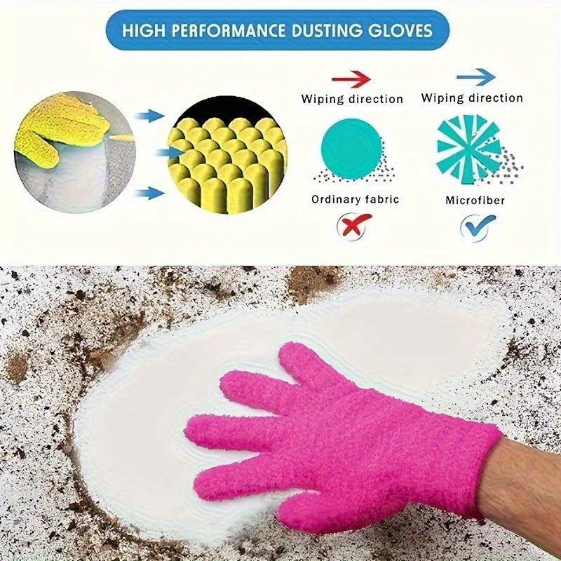 Microfiber Dusting Gloves — Stretchable & Breathable, 6 Colours