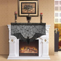 Halloween Bats & Spider Web Lace Decor Set