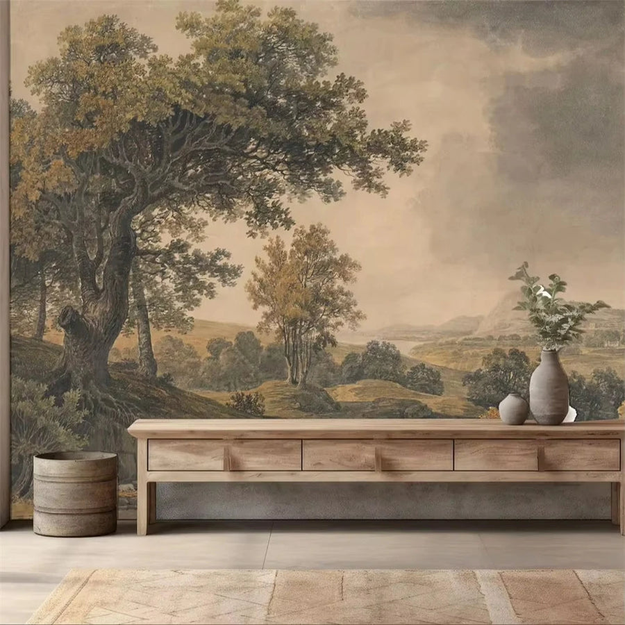 Custom Nordic Botanical Mural Wallpaper — Made to Measure | 3D Wall Covering