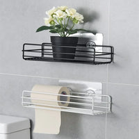 Metal Floating Wall Shelf with Baskets — Bathroom & Kitchen Organiser