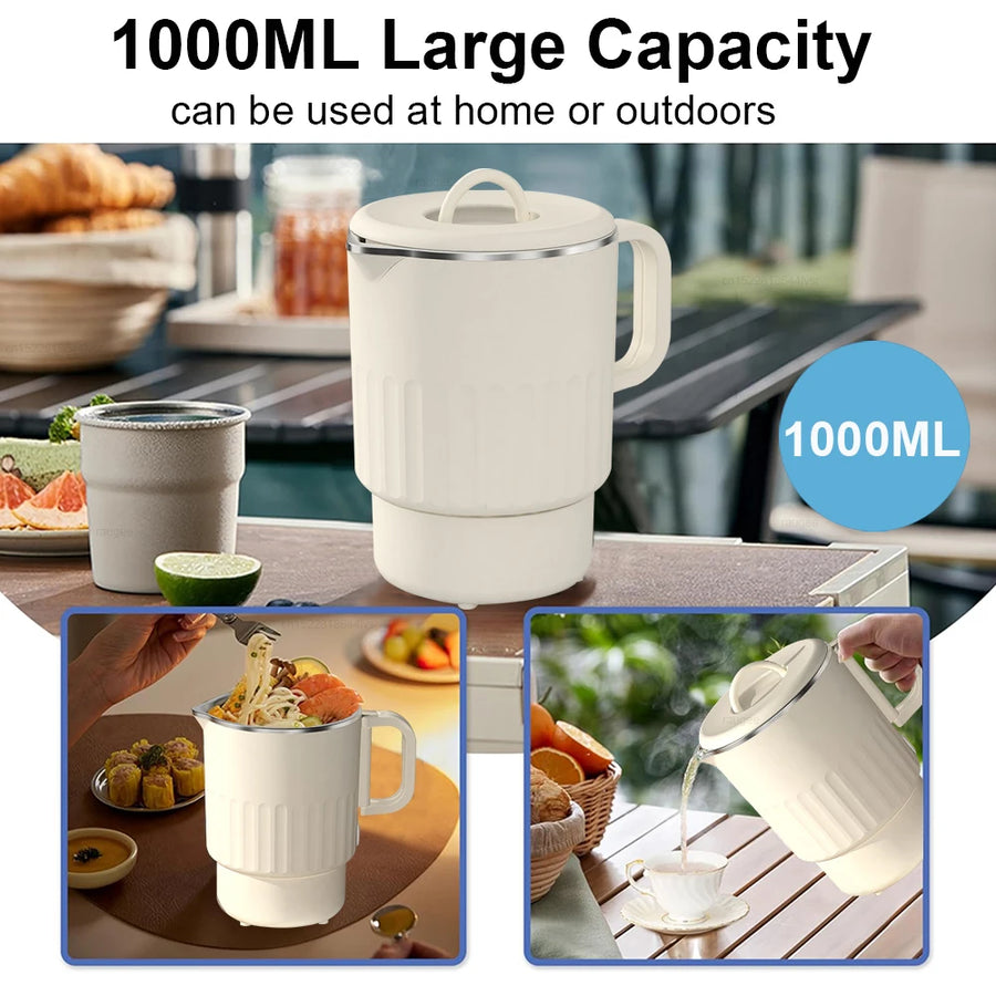 Foldable Travel Kettle with Steaming Rack