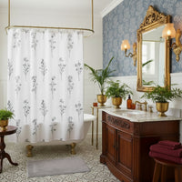 Vintage Botanical Floral Shower Curtain — Eco-Friendly Polyester | 8 Sizes | Machine Washable