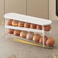 Bilayer Auto-Rolling Egg Holder for Fridge — Ladder Style Dispenser