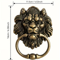 Antique Bronze Lion Head Door Knocker — 6.3"