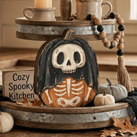 Retro Wooden Block Autumn Shelf Decor