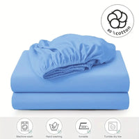 Washed cotton fitted sheet