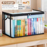Clear flip-top storage box