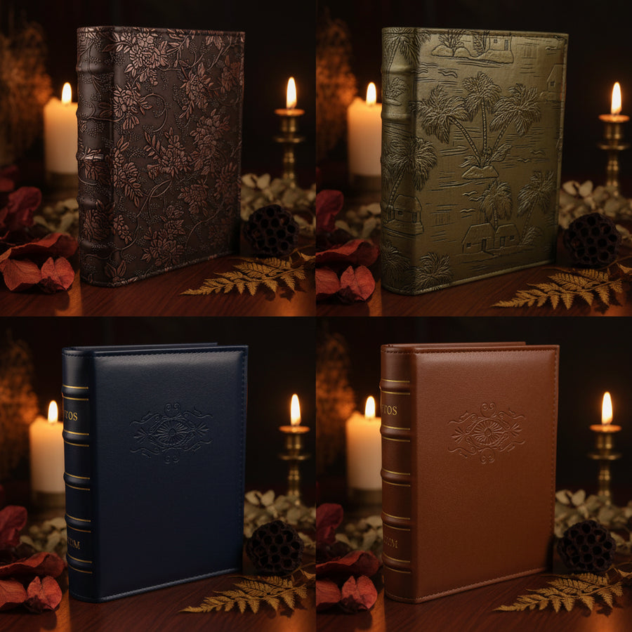 PU Leather Photo Album — 200+ Photos | 6-Inch Pockets | Gift Edition