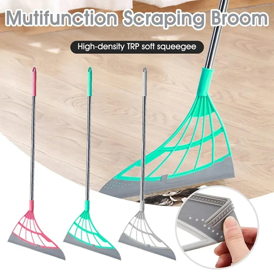 Silicone Scraper Broom & Floor Wiper — Glass, Tiles & High Surfaces
