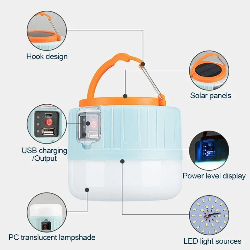 Camping lantern with power bank