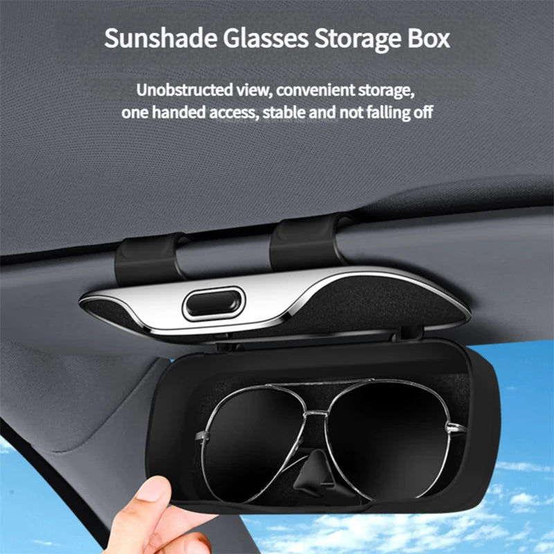 Car Sun Visor Glasses Case | ABS & Flocked Interior | One-Hand Open