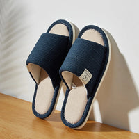 Linen & Hemp Indoor Slippers | Open-Toe | Breathable | Unisex | Sizes 36–47