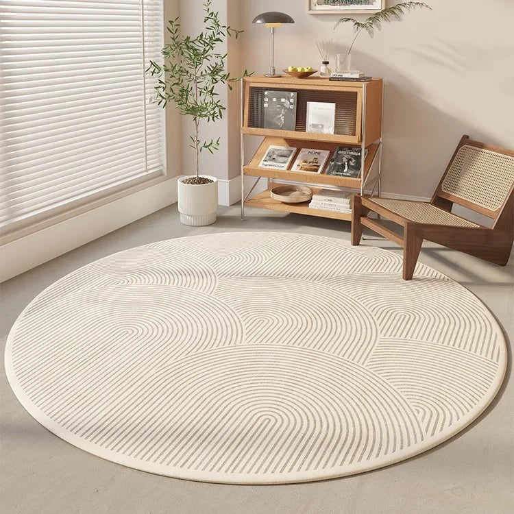Minimalist Geometric Round Rug | Soft Flannel | Nordic Home Decor