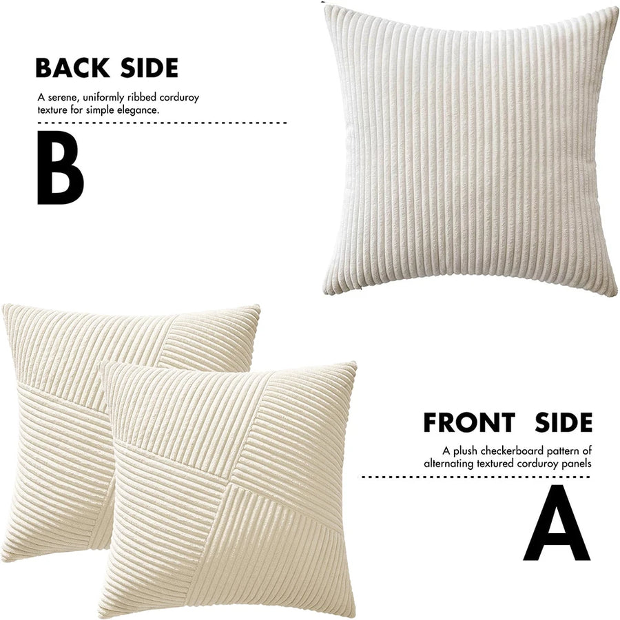 Corduroy Textured Cushion Cover | Boho Windmill Pattern | 45×45cm