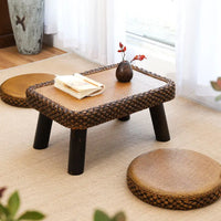 Rattan Coffee Table & Cushion Set