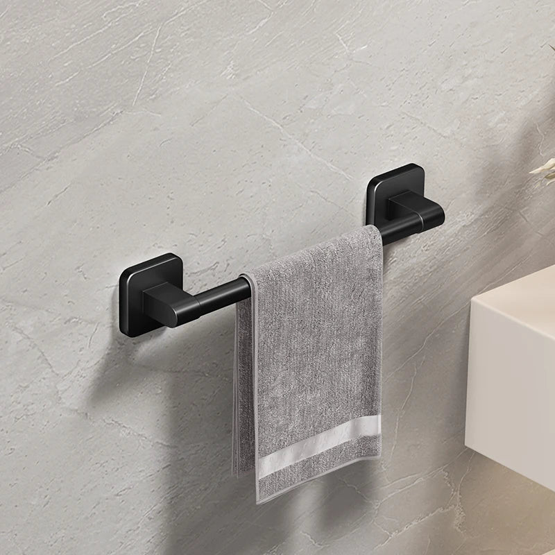 Self-Adhesive Towel Rail — No-Drill | White & Black | 30–80cm