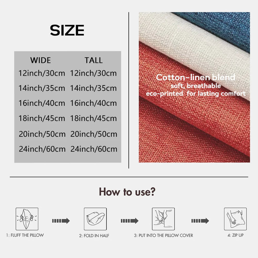 Japanese Art Cushion Cover — Natural Linen | Double-Sided Print