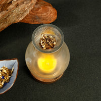 Glass Tea Light Holder with Wooden Base — Aromatherapy Incense Burner