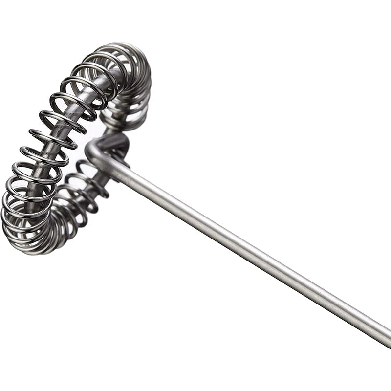 Handheld Electric Milk Frother & Egg Beater — Battery Powered, Stainless Steel
