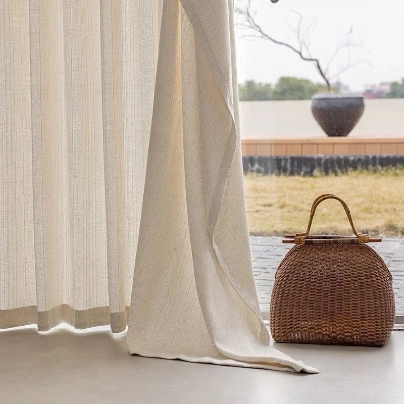 Japanese Style Linen Curtain — 70–90% Blackout | 7 Sizes | 4 Heading Styles | Living Room & Bedroom