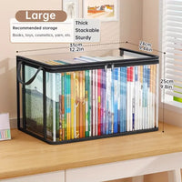 Clear flip-top storage box