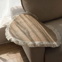 Natural Jute Round Rug with Tassels | Hand-Woven | 80cm