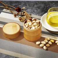 Natural bamboo food storage canister