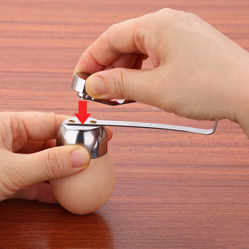 Stainless Steel Egg Topper & Shell Cutter — Boiled & Raw Eggs