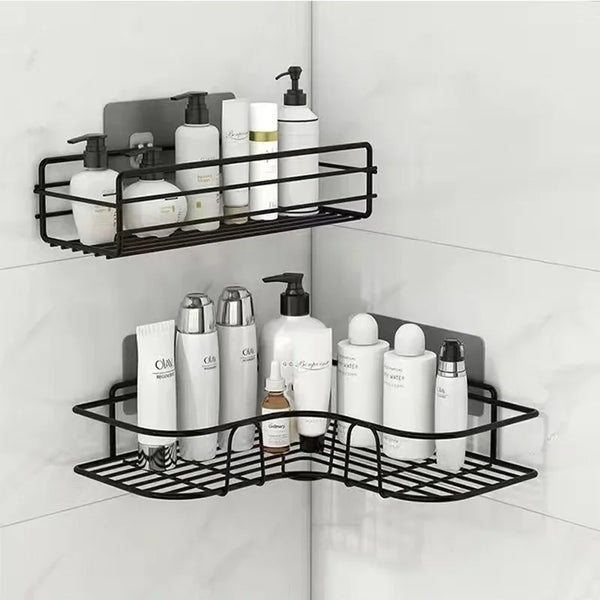 Metal Floating Wall Shelf with Baskets — Bathroom & Kitchen Organiser