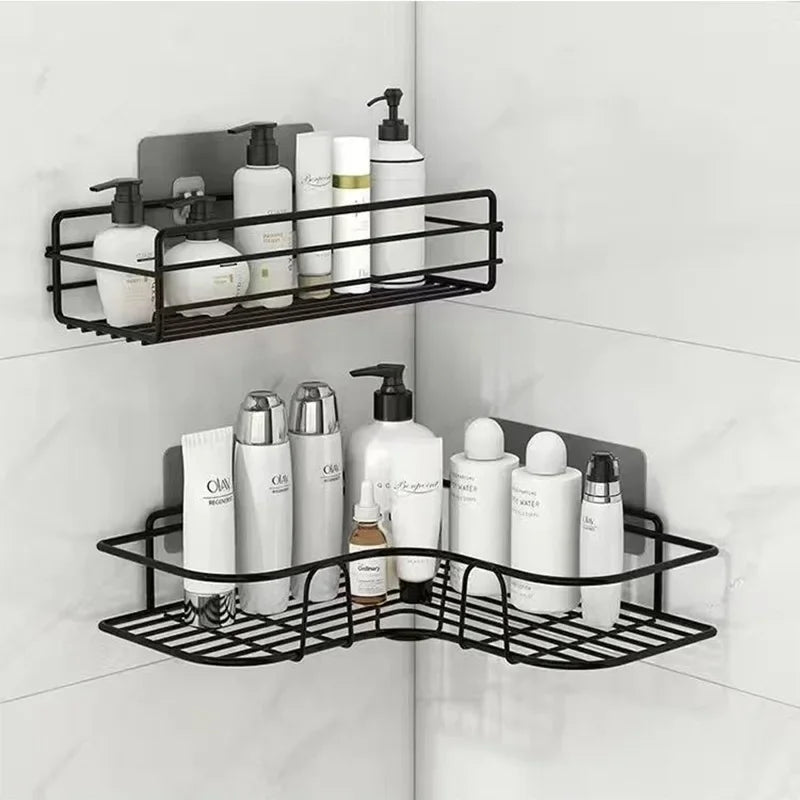 Metal Floating Wall Shelf with Baskets — Bathroom & Kitchen Organiser