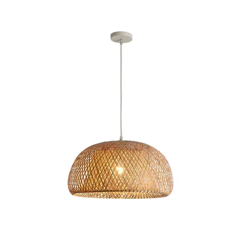 Hand-Woven Bamboo Lantern Pendant Lamp — Natural Rattan | E27 LED | 3 Finishes | Warm or White Light