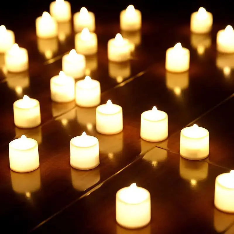 Flameless Battery LED Tea Candles — Realistic Flicker | Wedding & Home Décor