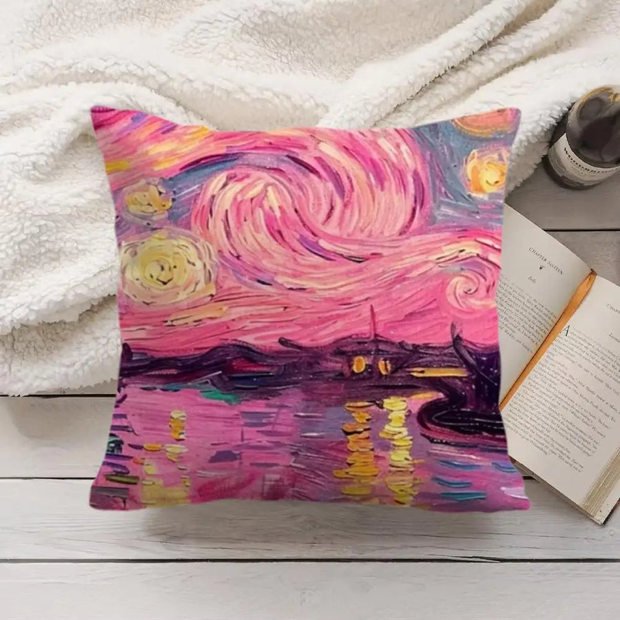 Van Gogh Starry Night Cushion Cover —  Plush Double-Sided Print