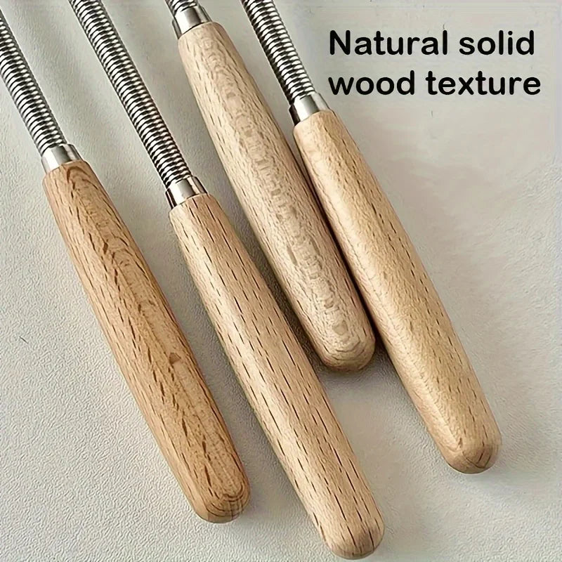 Mini Stainless Steel Whisk with Wooden Handle — Single or 3-Pack