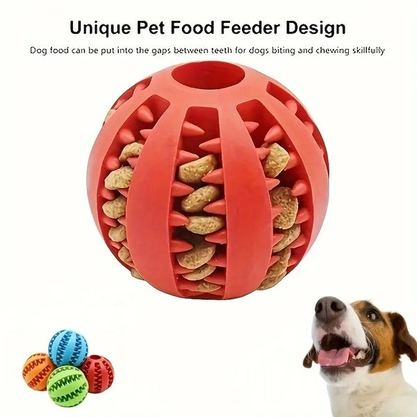 Rubber Chew & Treat Feeder Ball for Dogs & Cats
