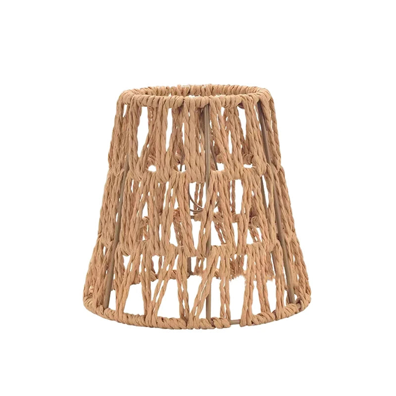 Handmade Woven Rope Lampshade — Rustic Vintage Iron Frame | 7 Styles | Bedroom, Living Room & Hotel