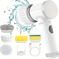Cordless electric spin scrubber