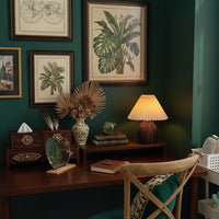 Pleated Rattan LED Table Lamp — USB Powered | Hand-Knitted | Warm, White or 3-Colour Dimmable