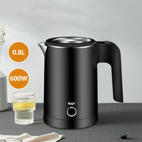Compact Travel Electric Kettle 0.8L | Stainless Steel | White & Black