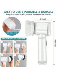 Cordless electric spin scrubber