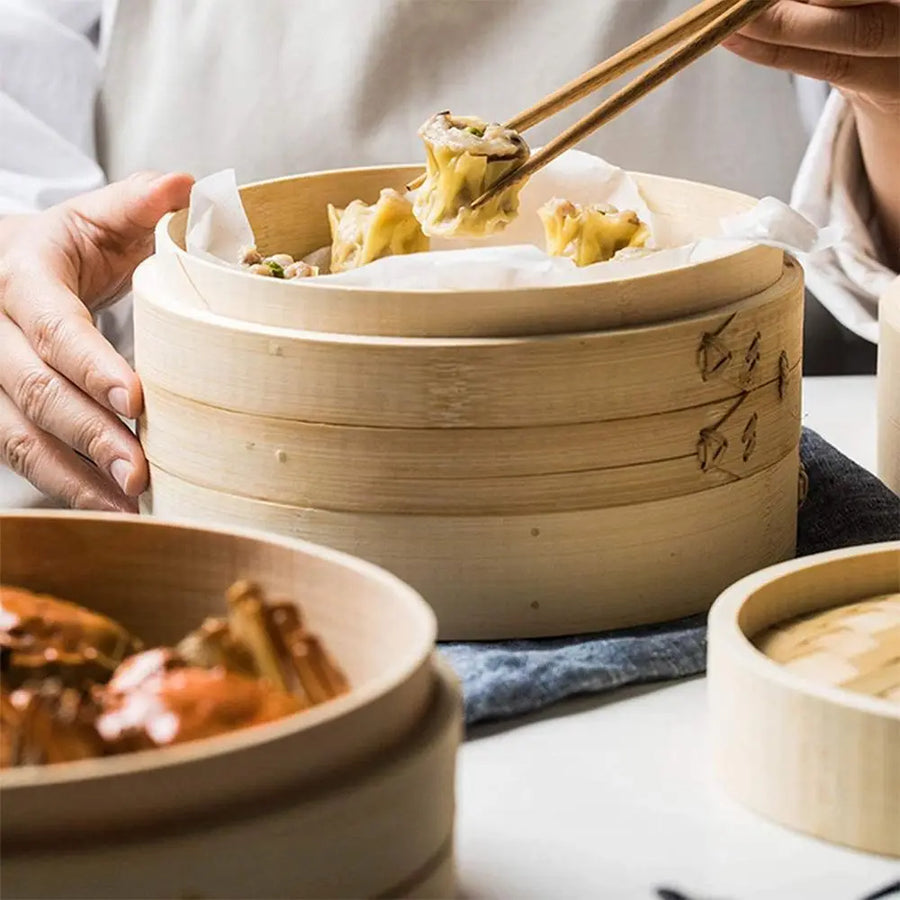 Bamboo steamer basket