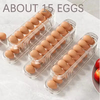 Bilayer Auto-Rolling Egg Holder for Fridge — Ladder Style Dispenser