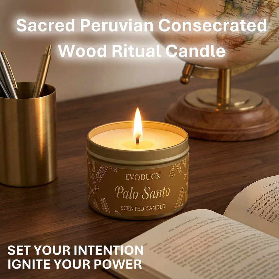 Palo Santo Soy Wax Candle — Purifying & Grounding | Meditation Gift