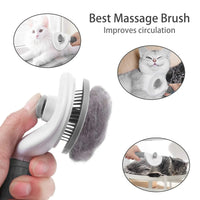 Self-Cleaning Pet Slicker Brush — Dogs & Cats, All Coat Types