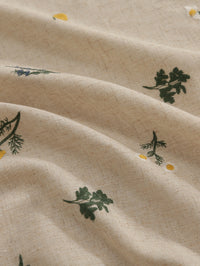 Embroidered Wheat Linen Tablecloth — Beige, 60×60cm & 90×90cm