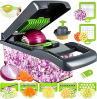 Multifunctional Vegetable Chopper & Slicer — 14-in-1 or 16-in-1, Stainless Steel Blades