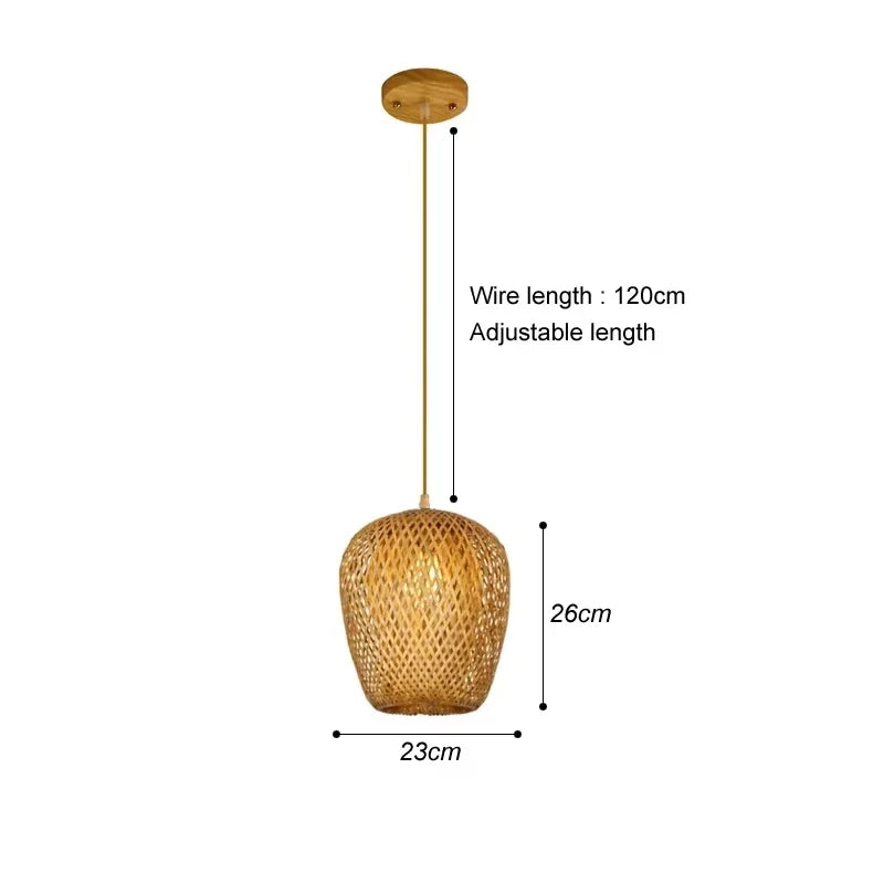 Hand-woven bamboo & rattan pendant light